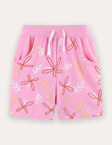 Butterfly Print Cotton Shorts